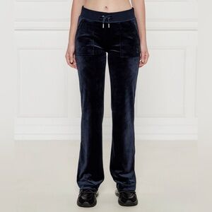 Juicy Couture Navy Velour Track Pants